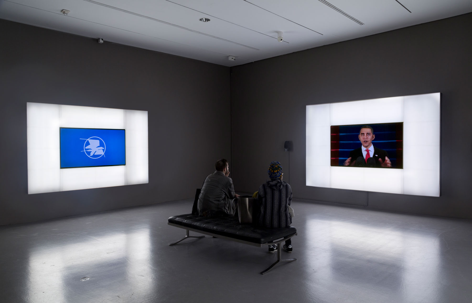 Installation view Josh Kline. Photo: Cathy Carver, Hirshhorn Museum