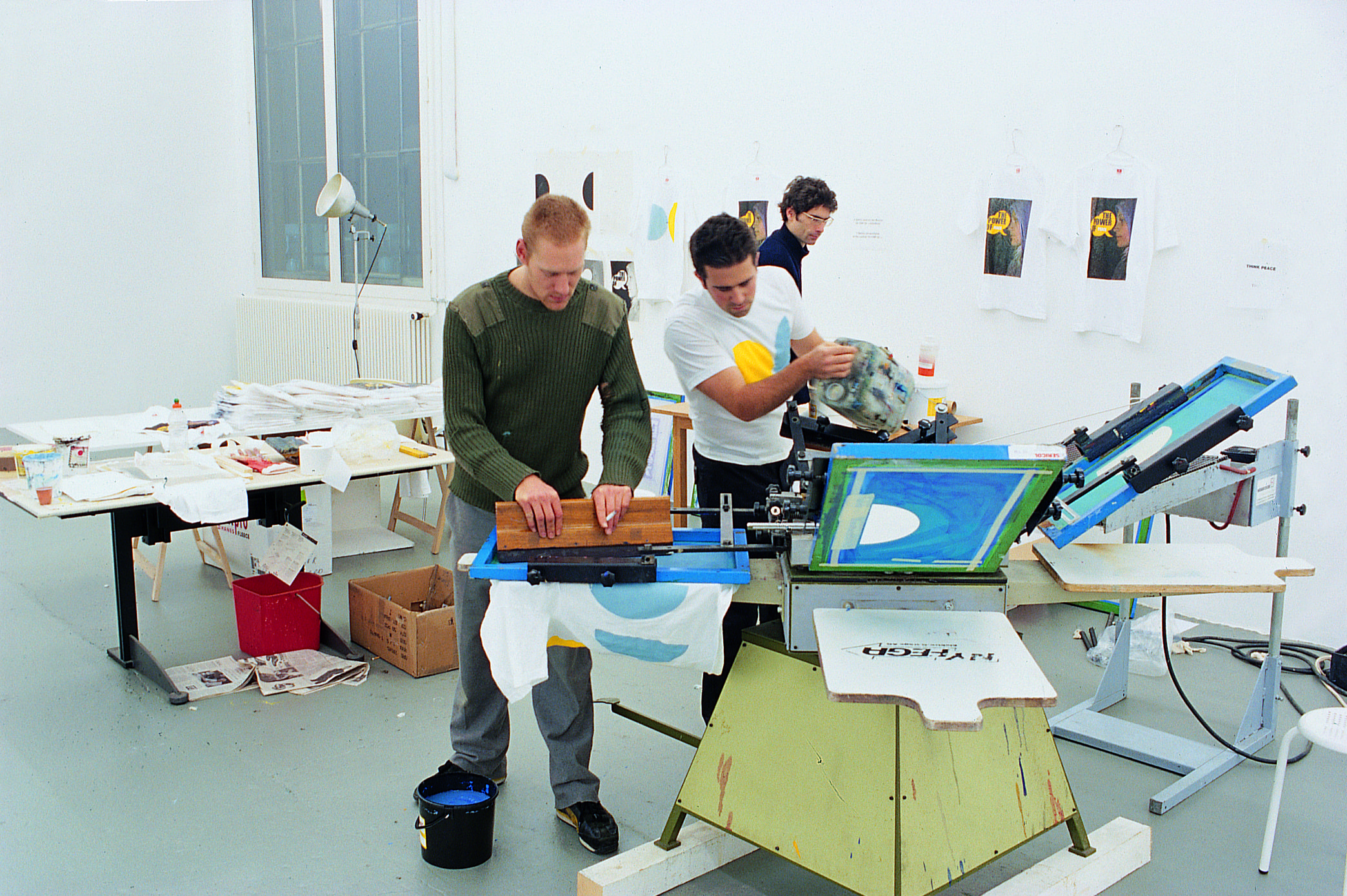 In Rirkrit Tiravanija's T-Shirt workshop at Migros Museum, Zurich, 1999