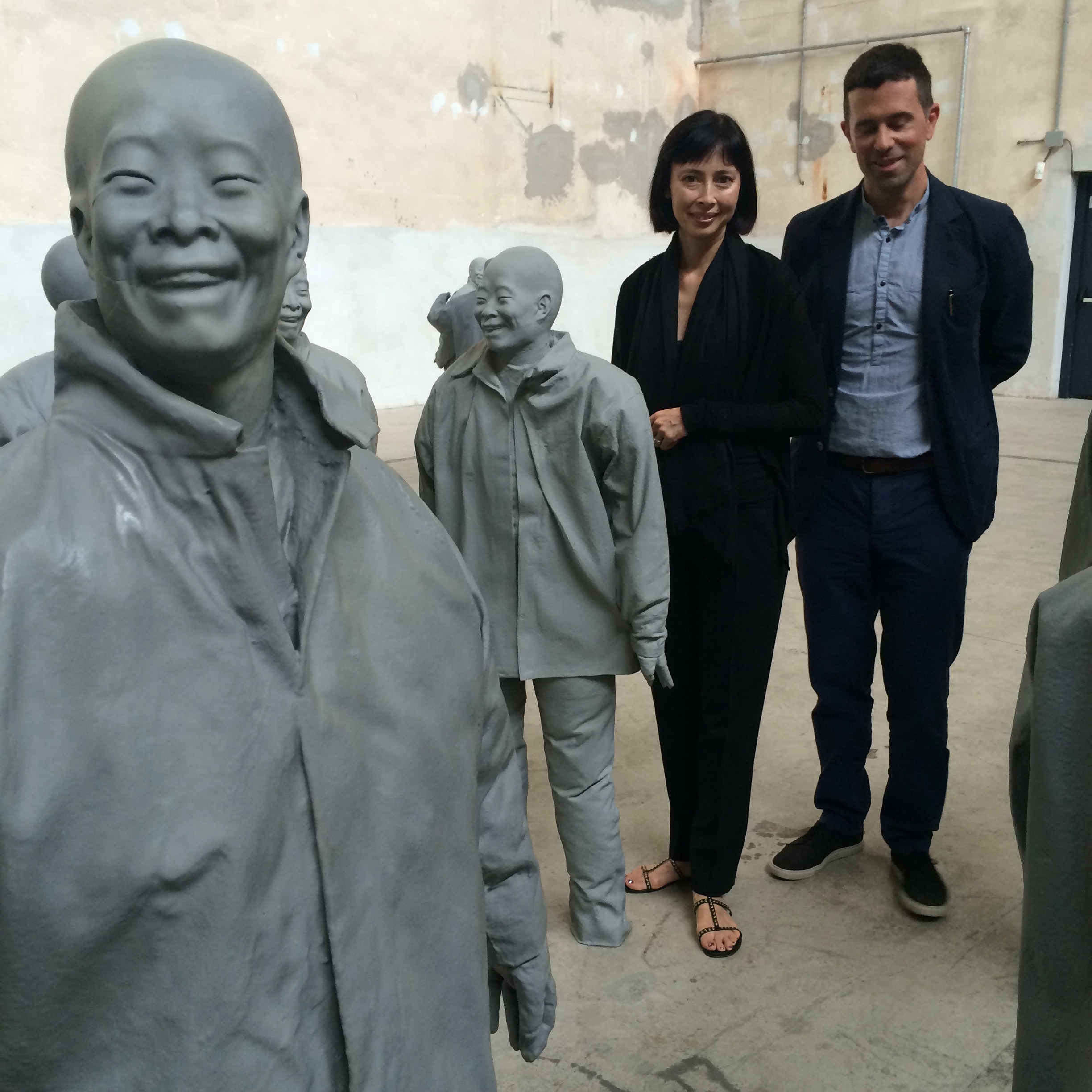 With Melissa Chiu, Director of the Hirshhorn Museum, in Juan Muñoz' show at Hangar Bicocca, Milan, 2014